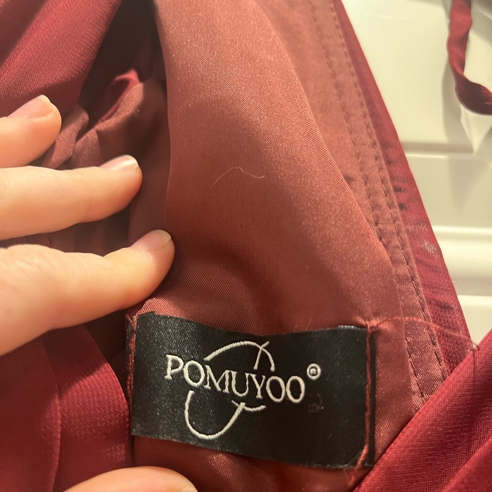 Pomuyoo Red Satin Dress